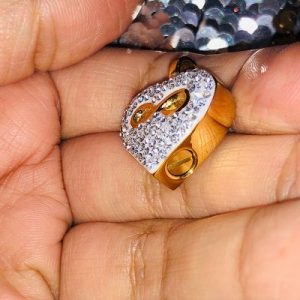 Iced Infinity Heart Urn Pendant in Gold