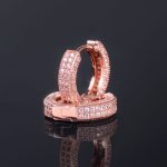 Iced Hoop Earring in Rose Gold