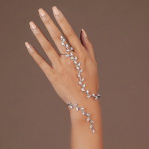 Shiny Diamond Leaf Bracelet
