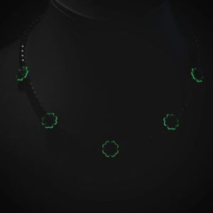 5mm Luminous Black Stone leaves Tennis Chain in Black Gold