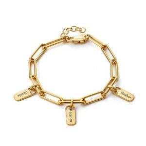Name Charms Paperclip Bracelet