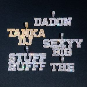 Custom Baguette Cut Letters Name Pendant