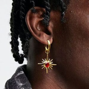 Polaris Red Stone Dangle Earring