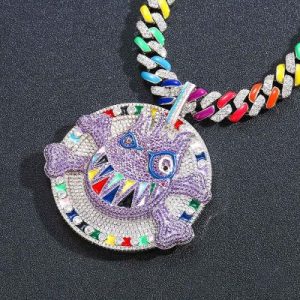 Iced Colorful Monster Pendant