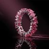Pink Heart Cut Eternity Band