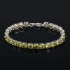 6mm Olive Green Tennis Bracelet in 18K White Gold