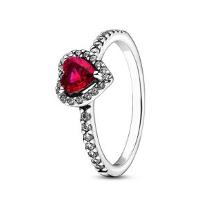 Ruby Heart Cut Halo Engagement Ring