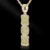 Iced Custom Baguette Double Layer Vertical Letter Pendant