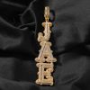 Iced Out Vertical Custom Thorns Baguette Letters Pendant