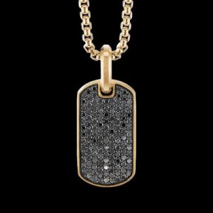 3.9 CTW Black Diamond Dog Tag Pendant