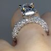 9.5 CT Radiant Cut Micro Paved Engagement Ring