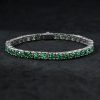 5mm 925S & VVS Moissanite Emerald Tennis Bracelet