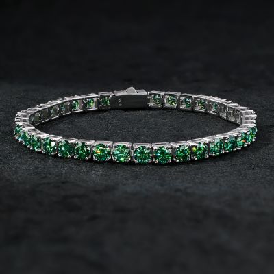 5mm 925S & VVS Moissanite Emerald Tennis Bracelet