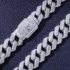 925S & VVS Moissanite 12MM Initial Letter Prong Cuban Link Chain