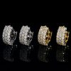 925S & VVS Moissanite 3-Row Hoop Earrings