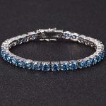 3mm/4mm/5mm S925 & Moissanite Blue Tennis Bracelet