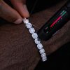8mm S925 & Moissanite Clustered Tennis Bracelet In White Gold