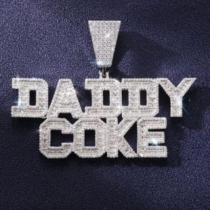 925S & VVS Moissanite Custom Baguette Cut Name Pendant