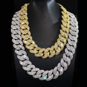 Iced Out 25mm Baguette Cut Cuban Chain