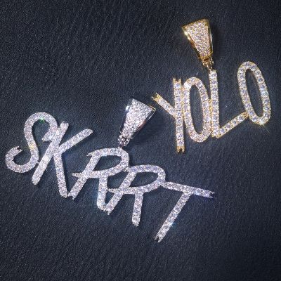 S925 & Moissanite 3mm Brush Font Letter/Number Pendant