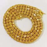 S925 & Moissanite 3mm/4mm Champagne Tennis Chain in Gold Plating