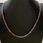 S925 & Moissanite 3mm/4mm Ruby Tennis Chain in White Gold