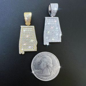 Iced U.S. State Shape Pendant