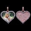 925S & VVS Moissanite Double Sided Heart-shaped Picture Pendant