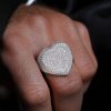 S925 & Moissanite Iced Large Heart Ring