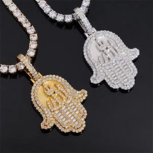 925S & VVS Moissanite Fatima Hand Allah Pendant