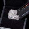 925S & Moissanite Baguette & Cushion Cut Rectangle Bling Ring