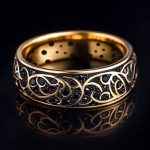 Men's Vintage Pattern Black Stone Ring