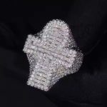 925S & VVS Moissanite Ankh Baguette Cut Chunky Ring