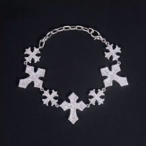 925S & VVS Moissanite Cross Bracelet