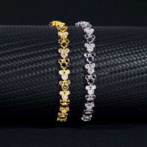 925S & VVS Moissanite Black White Cute Cartoon Tennis Bracelet
