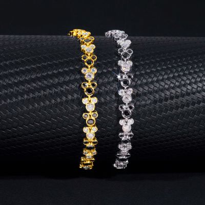 925S & VVS Moissanite Black White Cute Cartoon Tennis Bracelet