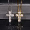 925S & VVS Moissanite Asscher Cut Cross Pendant Necklace