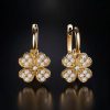 Iced Four Leaf Clover Drop Earrings