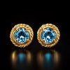 Twisted Rope Round Stud Earrings in Gold Plating