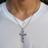 Iced Rose Cross Pendant