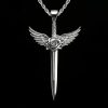 Angel Wings Rose Sword Pendant