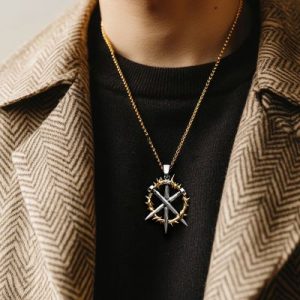 Two-tone Crown Of Thorns Three Nails Pendant