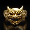 Japanese Hannya Mask Devil Oni Men's Ring