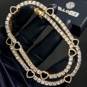 4mm Black Heart Tennis Chain