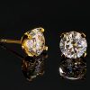 925S & VVS Moissanite Solitaire Stud Earrings