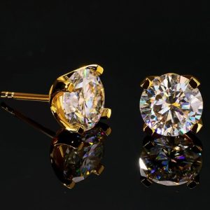 925S & VVS Moissanite Solitaire Stud Earrings