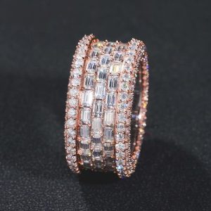 925S & VVS Moissanite Full Iced Baguette Cut Ring Band