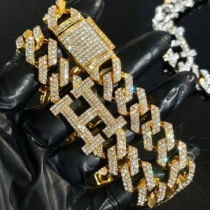 Iced 18mm 20" Initial Letter Cuban Chain