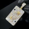 Crown King Gold Poker Play Card Pendant
