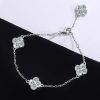 S925 Silver VVS Moissanite Four-leaf Clover Bracelet